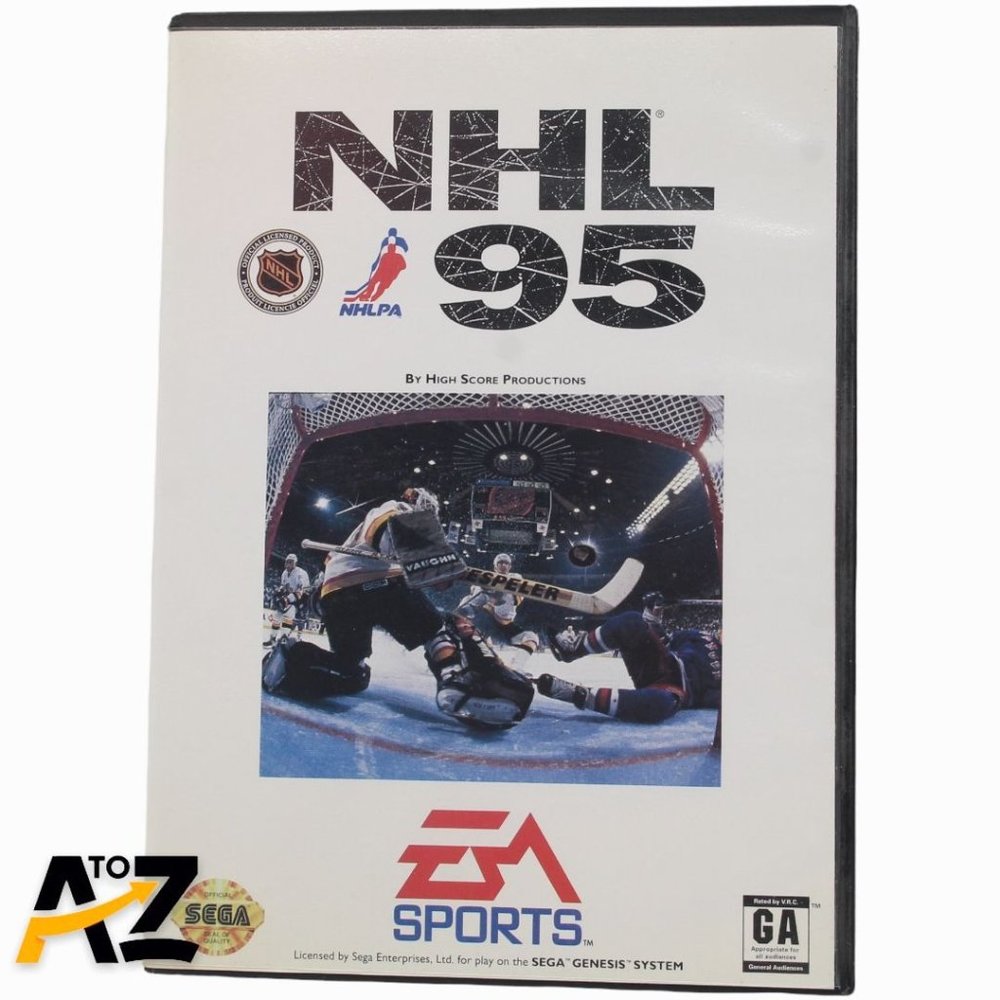 NHL 95 (Sega Genesis, 1994) Complete w/ Case, Instruction & Poster